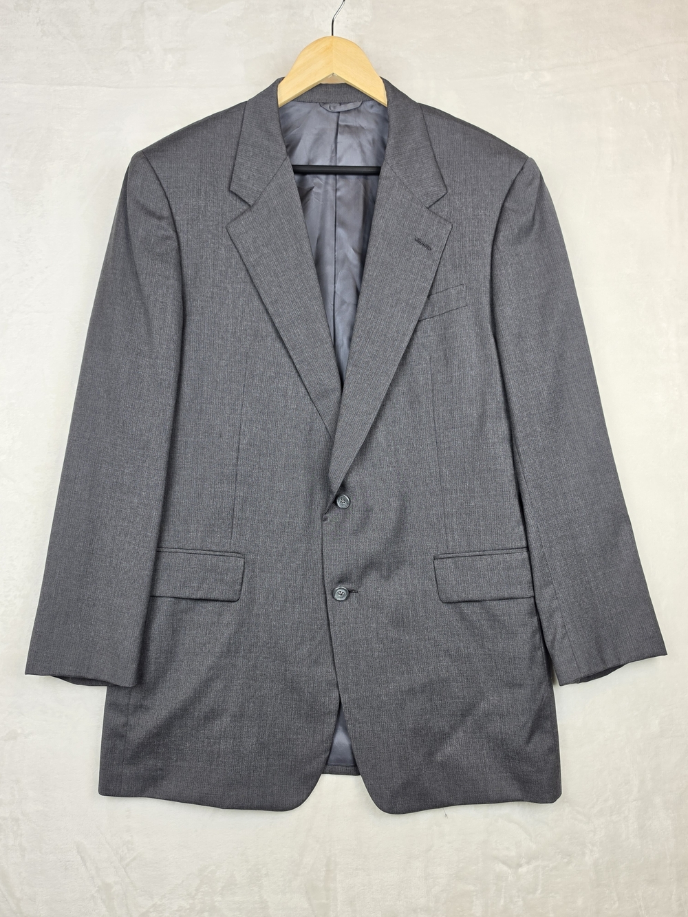 Hickey Freeman Canterbury Nordstrom Wool Blazer Men 42L Charcoal Gray USA Made